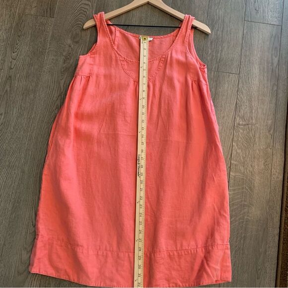 Garnet Hill Linen Dress Women’s 4 Orange Sleeveless Scoop Neck Relaxed. - Picture 12 of 13